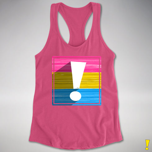 Pansexual Pride Flag Exclamation Point Racerback Tank